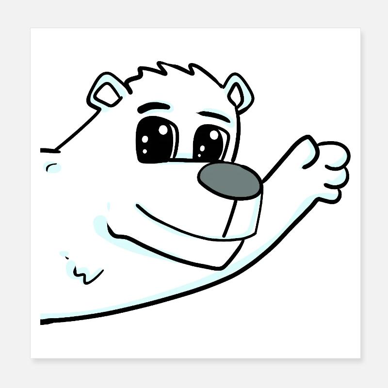 Polar Bear Greeting Poster 8" x 8" (20x20 cm)