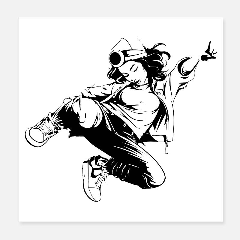 Breakdancerin Poster 20x20 cm