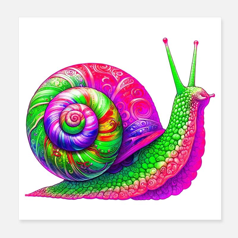 Snail Poster 8" x 8" (20x20 cm)