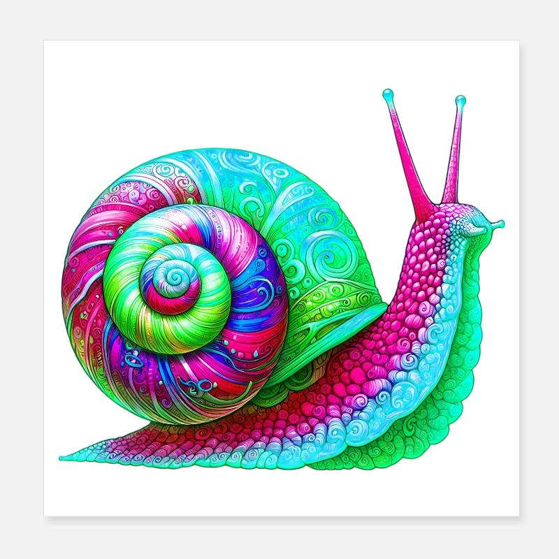 Snail Poster 8" x 8" (20x20 cm)