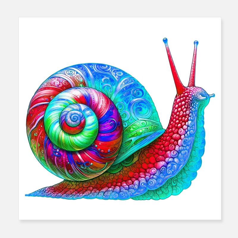 Snail Poster 8" x 8" (20x20 cm)