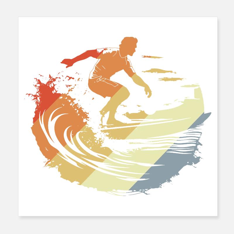 Surf Vintage Poster 20 x 20 cm