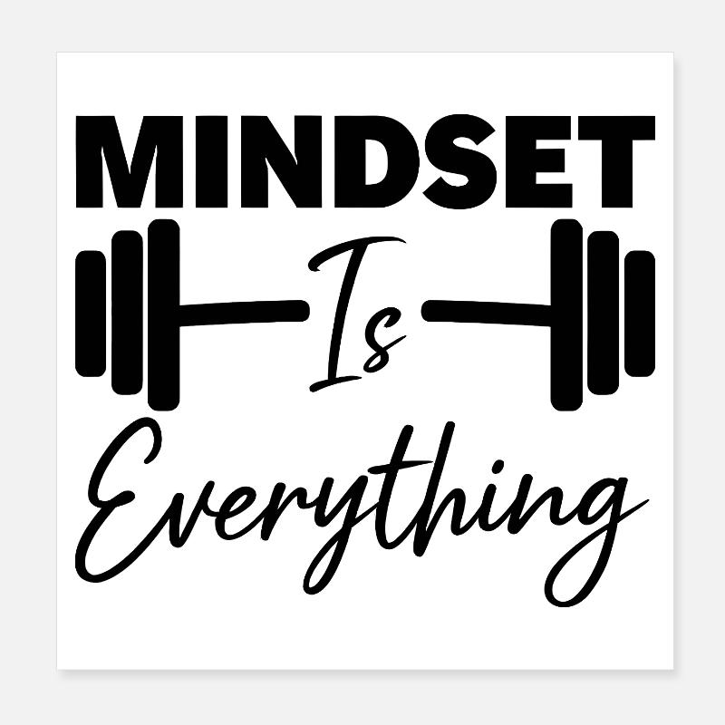 Mindset Is Everything Motivational Quote Poster 20 x 20 cm