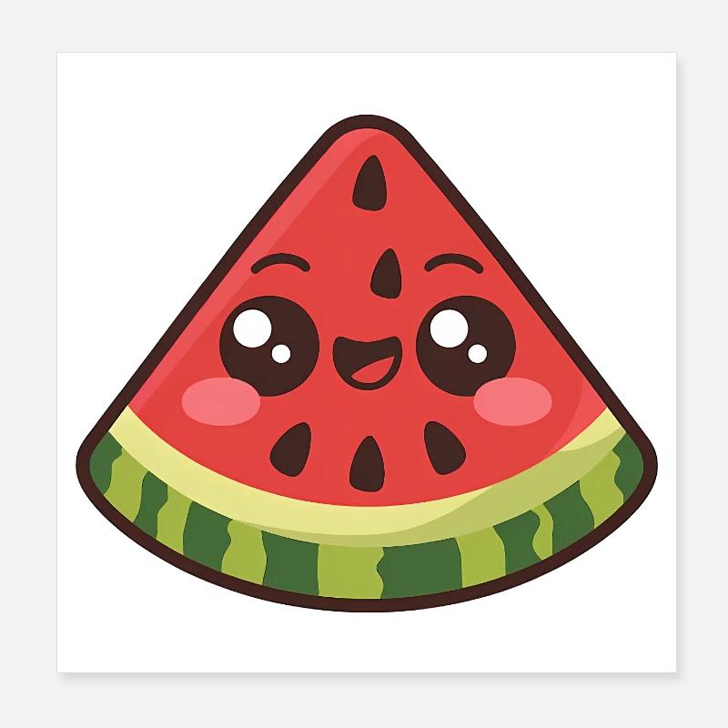 Cute Watermelon Slice Poster 8" x 8" (20x20 cm)
