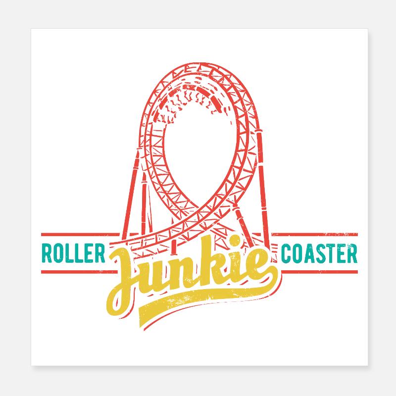 Rollercoaster Junkie - Roller Coaster - Boucle Poster 20 x 20 cm