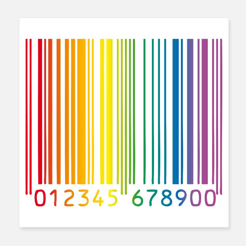 Schwuler Barcode - Poster 20x20 cm - Weiß