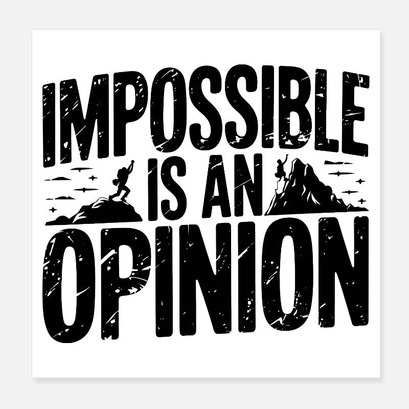 Conception de citation inspirante d’alpiniste Poster 20 x 20 cm