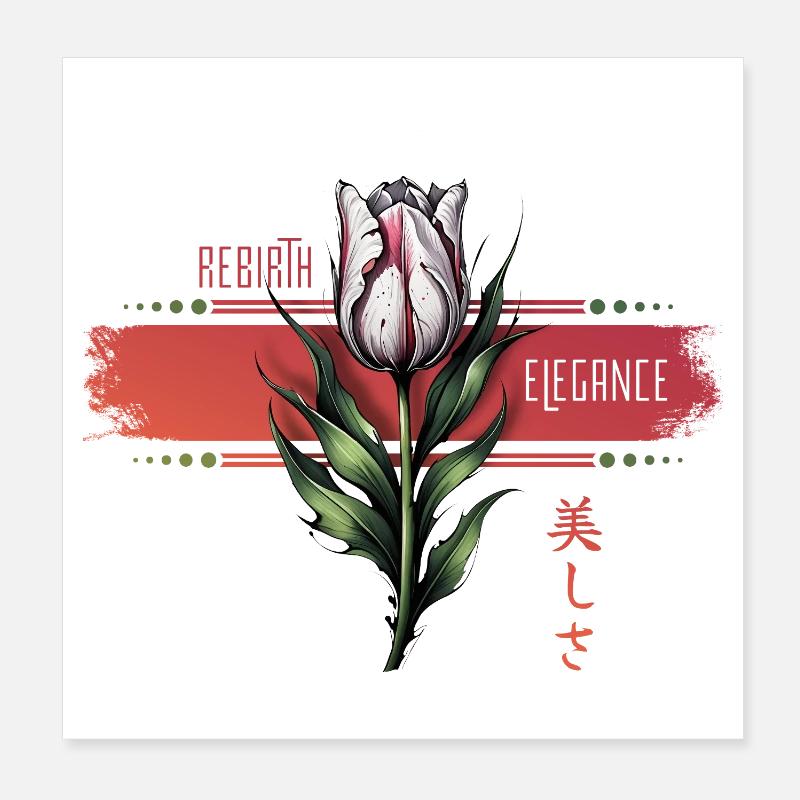 Rebirth Tulip Art Poster 8" x 8" (20x20 cm)