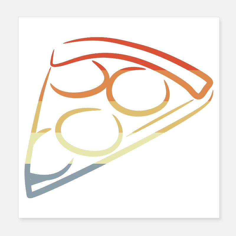 Pizza Look rétro Poster 20 x 20 cm