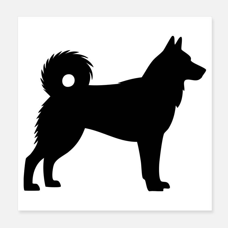 Husky dog silhouette Poster 20x20 cm