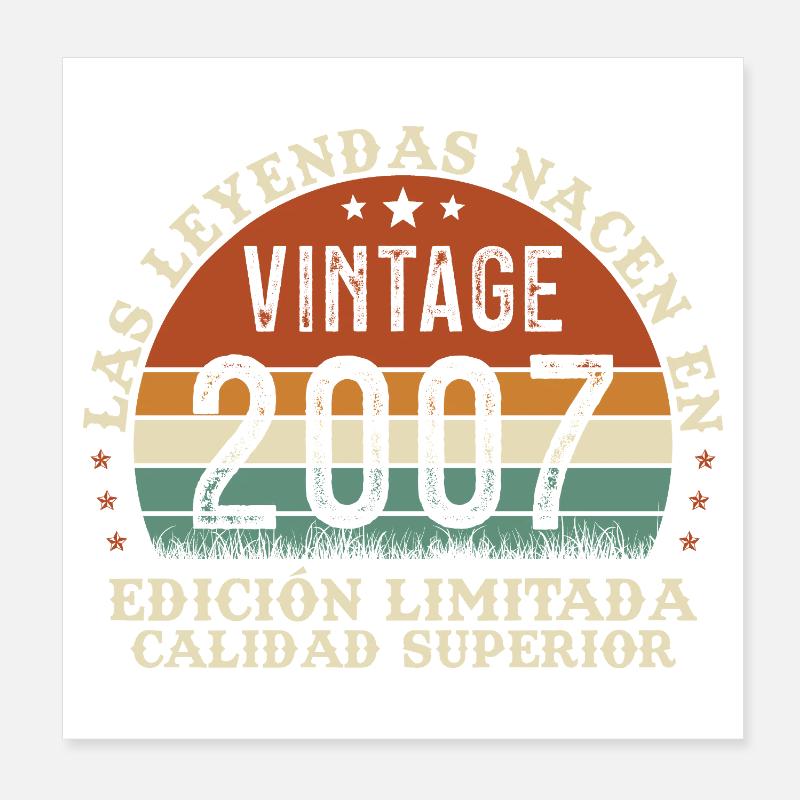 2007 Retro Vintage Geburtstagsgeschenk Poster 20x20 cm