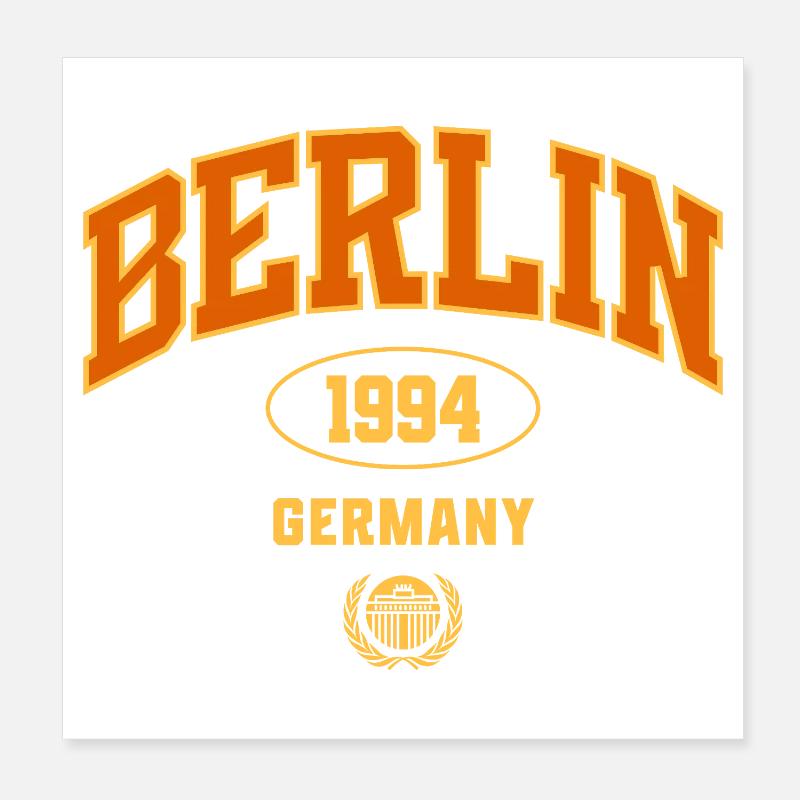 Berlin 1994 Emblème Vintage Poster 20 x 20 cm