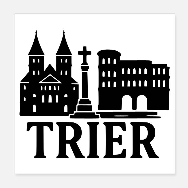 Silhouette de point de repère de Trèves Poster 20 x 20 cm