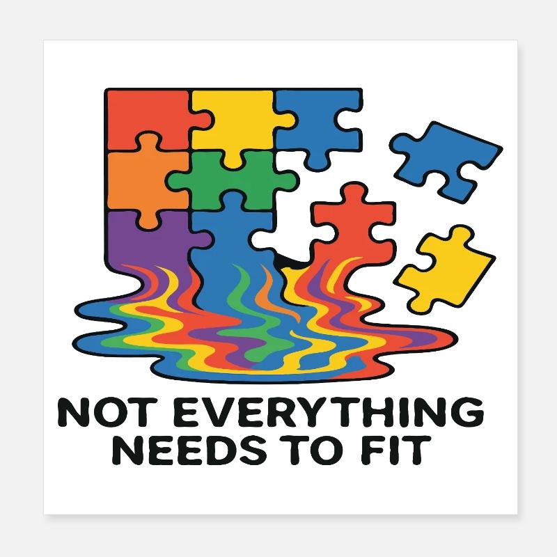 Not Everything Fits Rainbow Puzzle Poster 8" x 8" (20x20 cm)