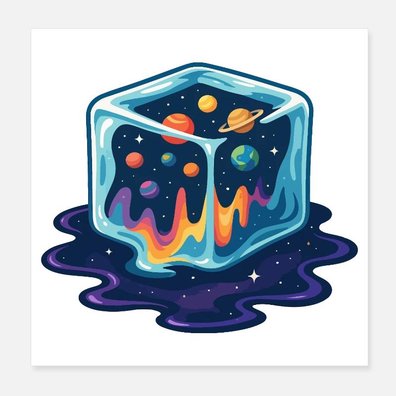 Kosmische Eiswürfel-Galaxie Poster 20x20 cm