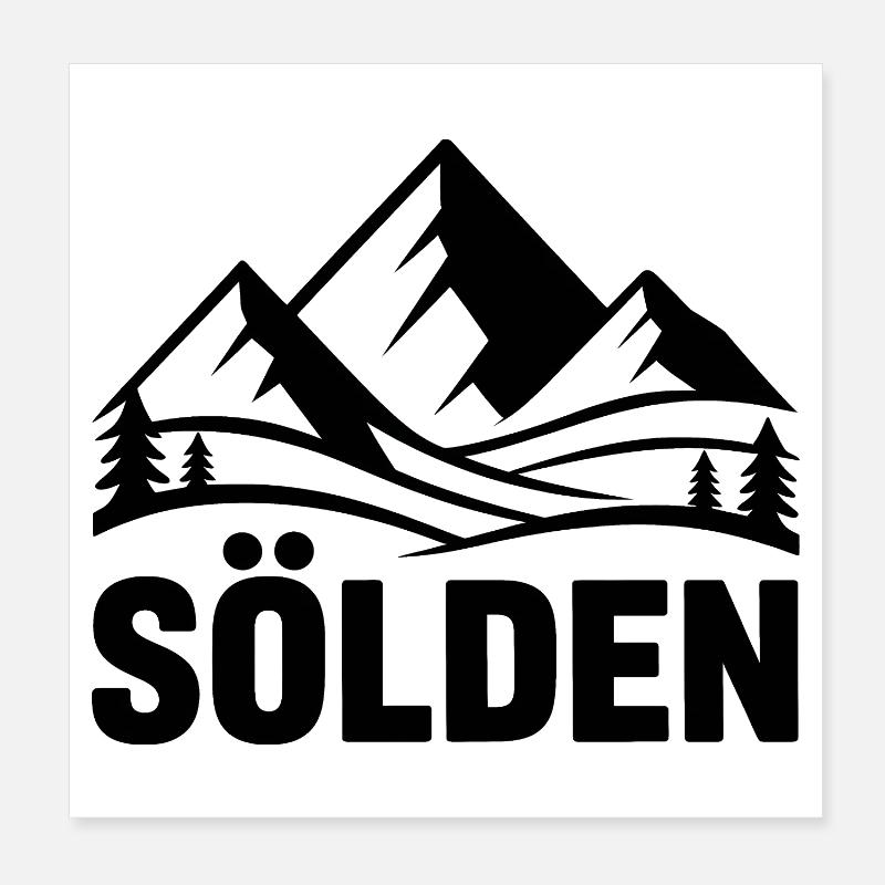 Sölden - Souvenir Design Poster 20 x 20 cm