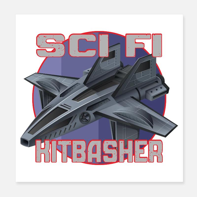 Conception de jet SciFi Kitbasher Poster 20 x 20 cm