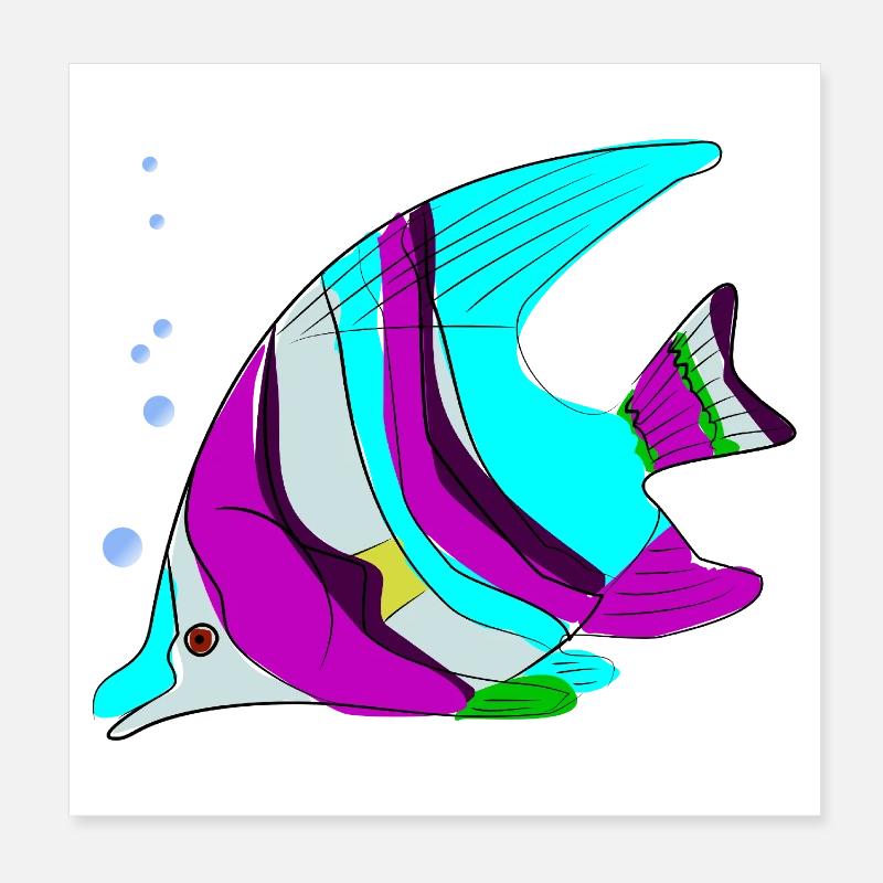 Couleur poisson Poster 20 x 20 cm