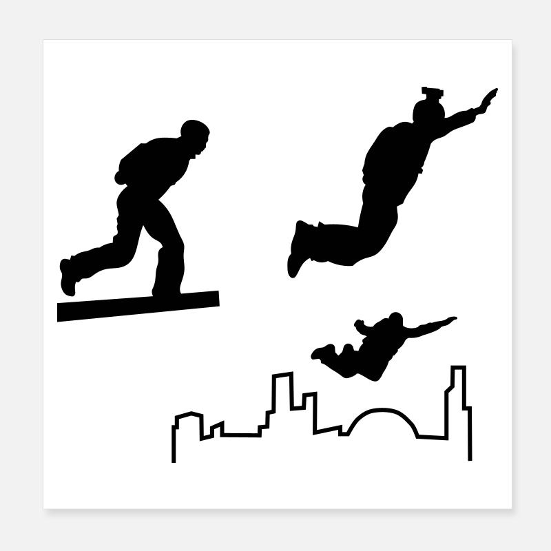 Base jumping Poster 8" x 8" (20x20 cm)