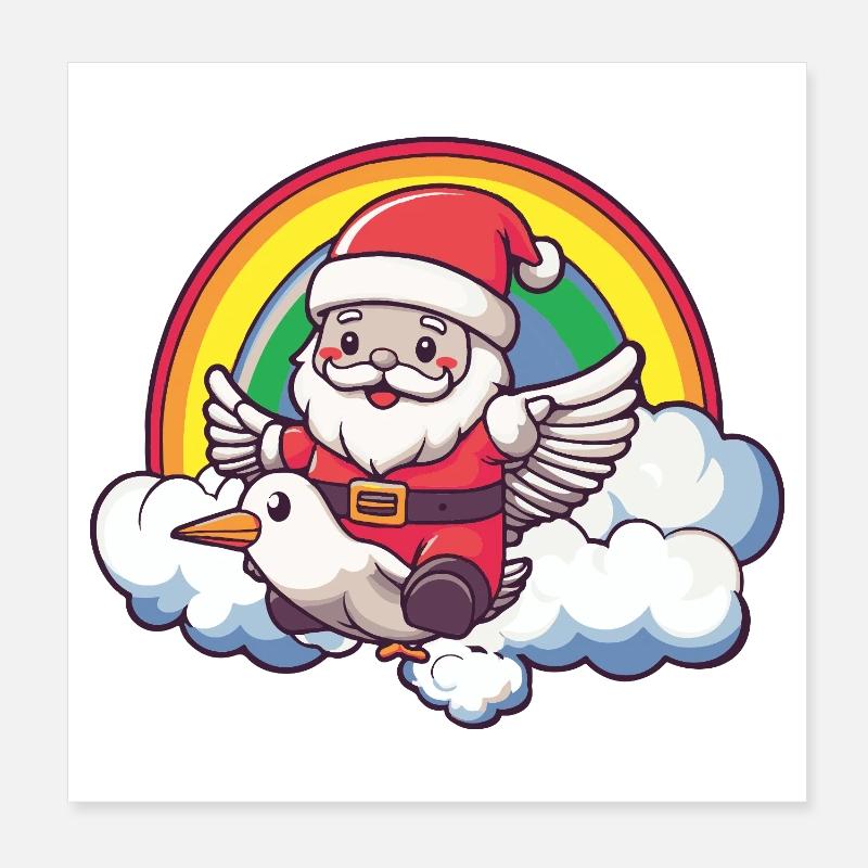 Noël Oiseau Colombe Poster 20 x 20 cm