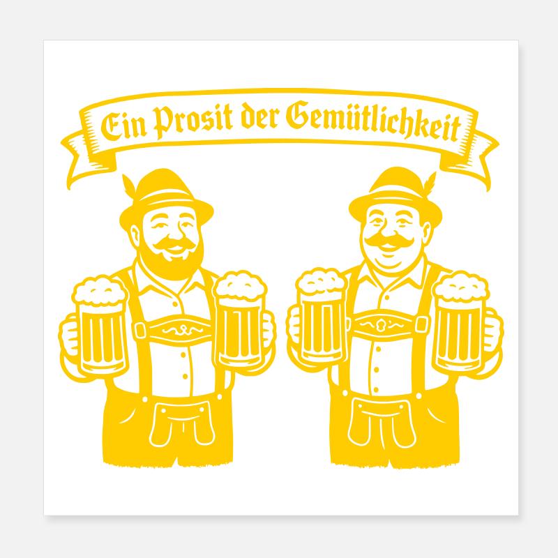 Bier männer - Ein Prosit der Gemütlichkeit Poster 8" x 8" (20x20 cm)