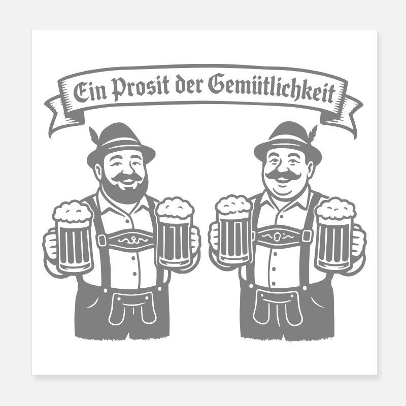 Bier männer - Ein Prosit der Gemütlichkeit Poster 20x20 cm
