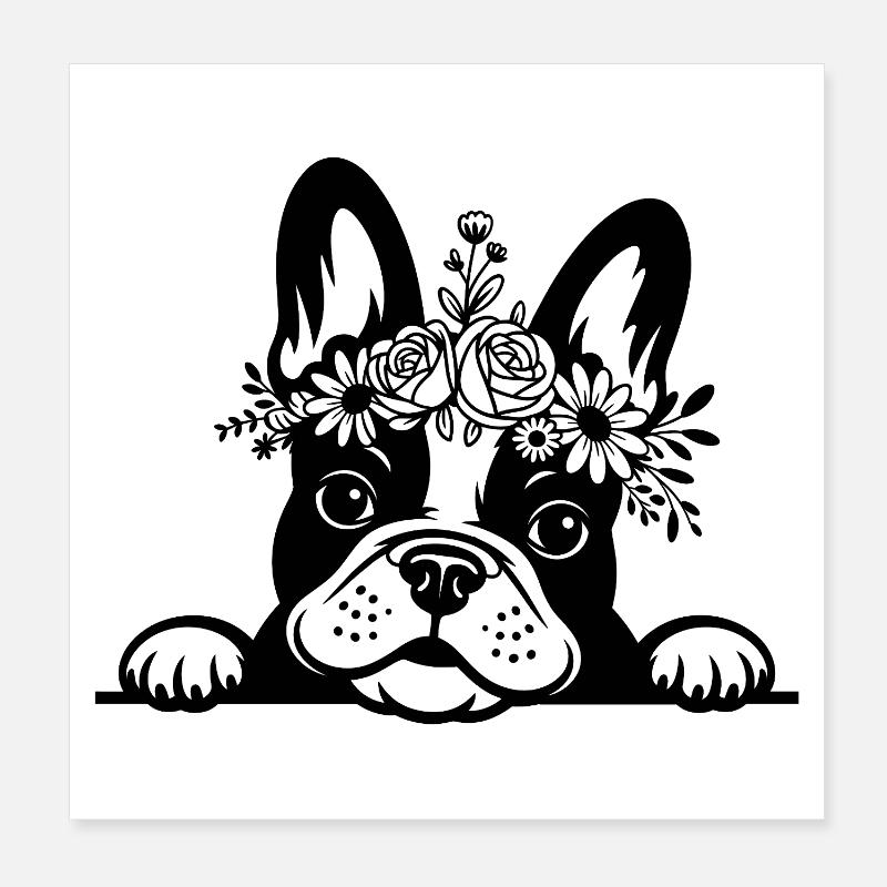 Bouledogue français Poster 20 x 20 cm