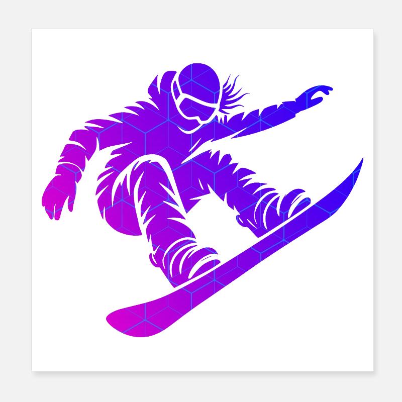 Déclaration pour tous les snowboards féminins Poster 20 x 20 cm