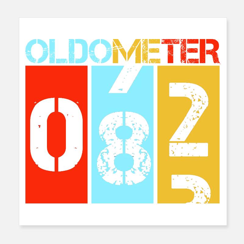 Oldometer 82 Retro Vintage 82. Geburtstag Poster 20x20 cm