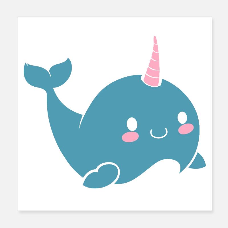 narwhal Poster 8" x 8" (20x20 cm)