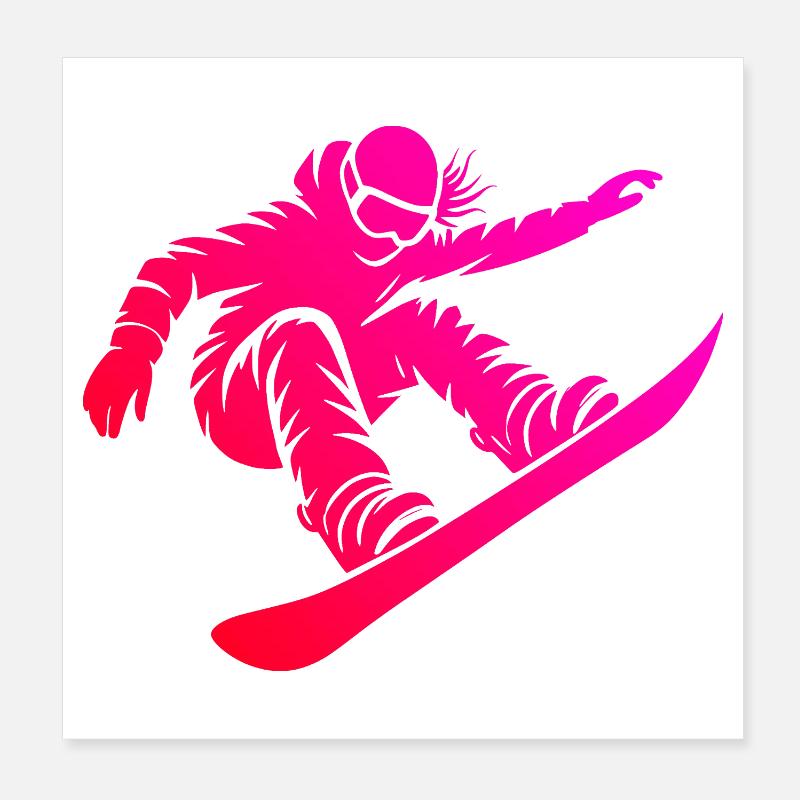 Attention snowboard fans simple statement for Poster 8" x 8" (20x20 cm)