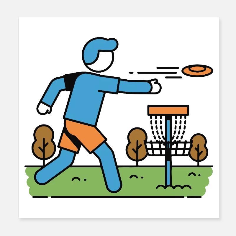 Disc Golf Flying Disc Golfer Disc Golf Korb Poster 20x20 cm