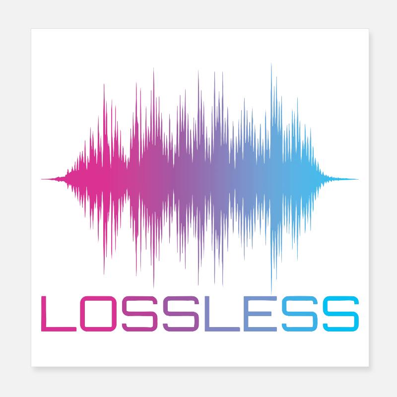 Format audio sans perte Son audiophile Poster 20 x 20 cm