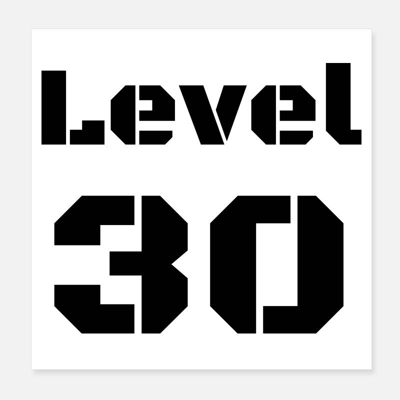 Niveau 30 Poster 20 x 20 cm