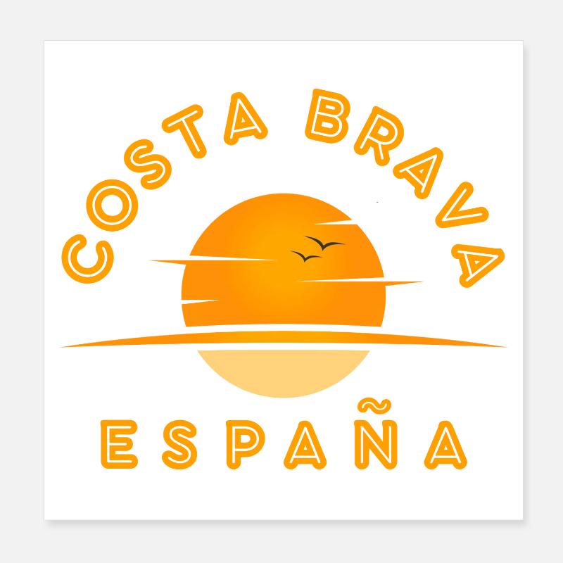 Costa Brava España Sunset Logo Poster 8" x 8" (20x20 cm)