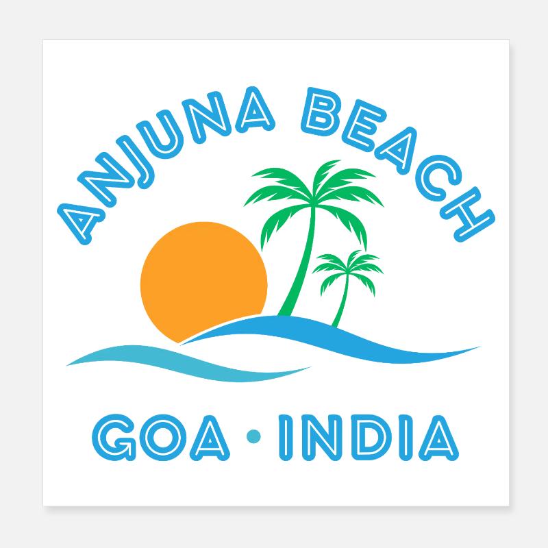 Anjuna Beach Goa Sunset Poster 8" x 8" (20x20 cm)