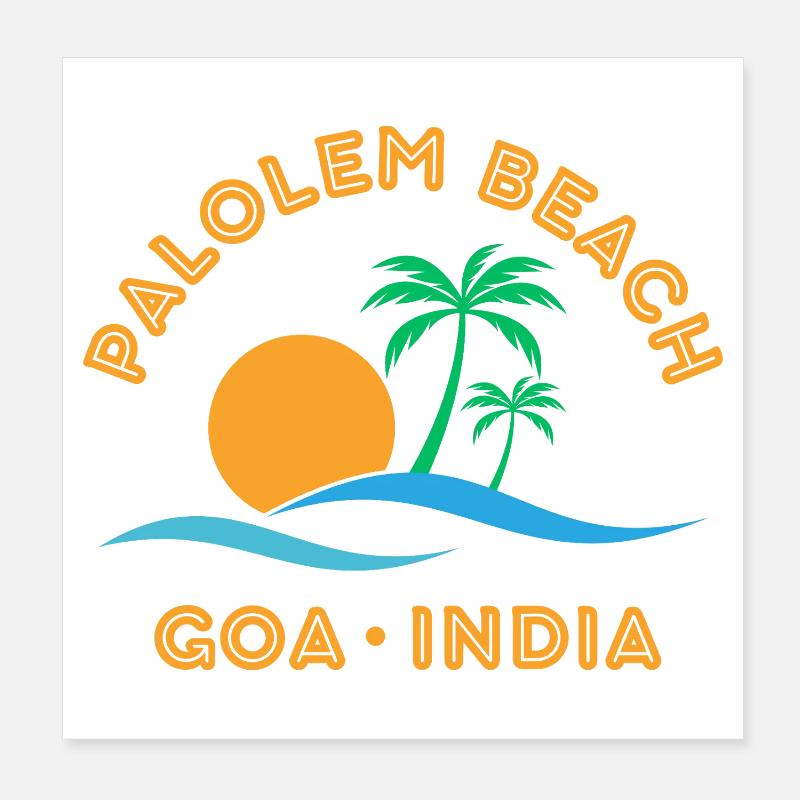 Palolem Beach Goa India Coucher de soleil Poster 20 x 20 cm