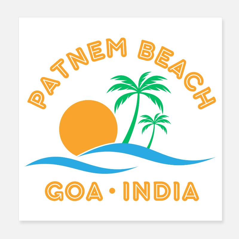 Patnem Beach Goa India Poster 8" x 8" (20x20 cm)