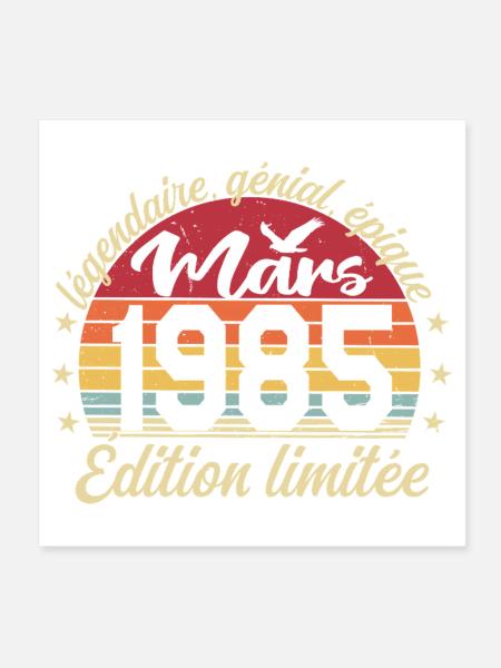 März 1985 41 Jahre Geburtstagsgeschenk März 1985 - Poster 20x20 cm - Weiß - Vorne