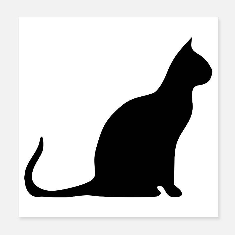 Chat noir chat Silhouettes de chats noirs Poster 20 x 20 cm