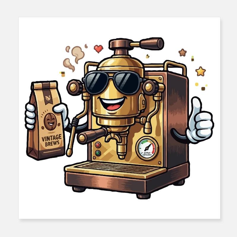 Brass Brew Robot Sonnenbrille Poster 20x20 cm