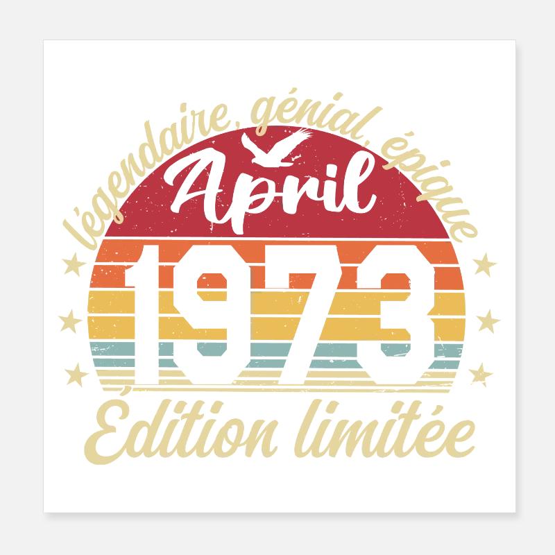 1973 April Anniversary April 1973 Poster 8" x 8" (20x20 cm)