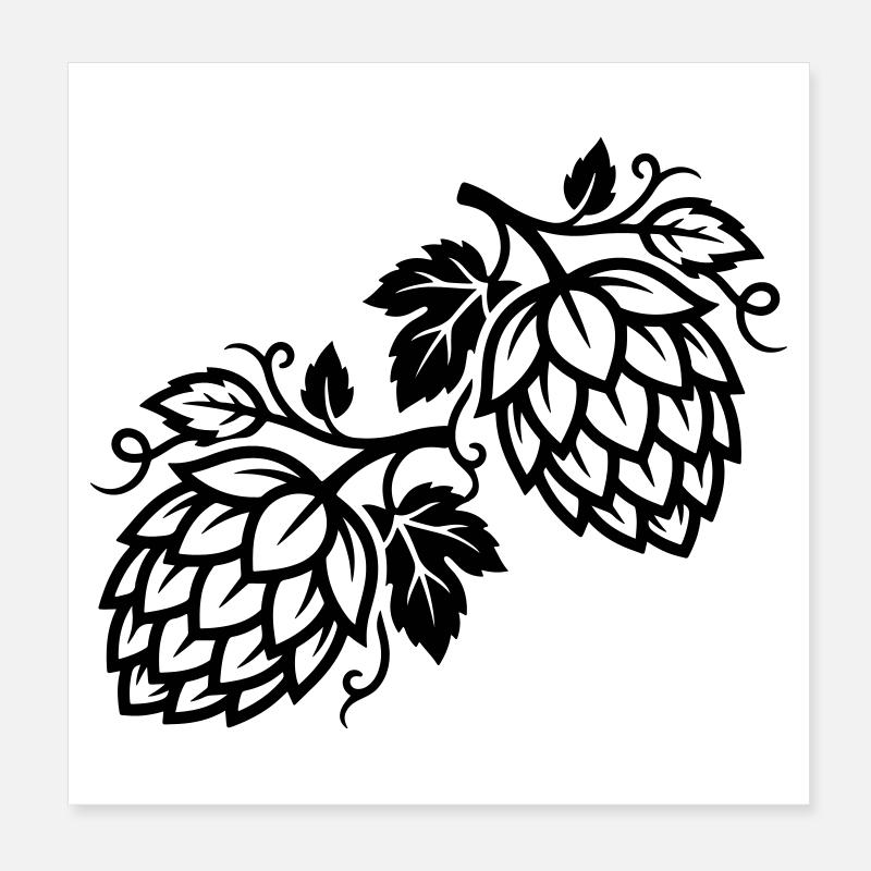 Brasserie Hops Symbol Poster 20 x 20 cm