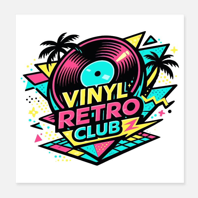 Vinyl Retro Club Poster 20x20 cm