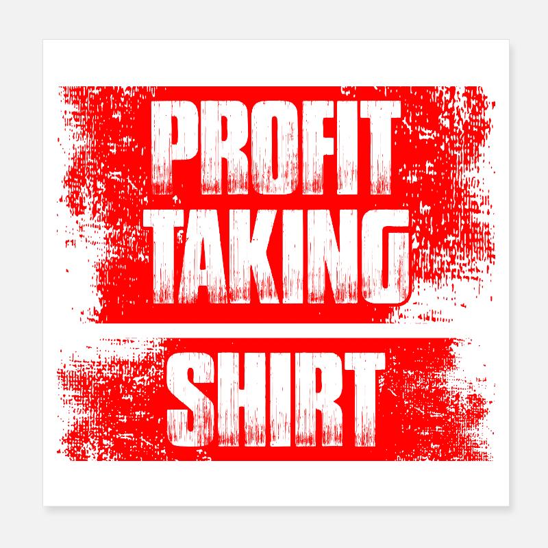 Prise de profits en bourse Trader en bourse Poster 20 x 20 cm