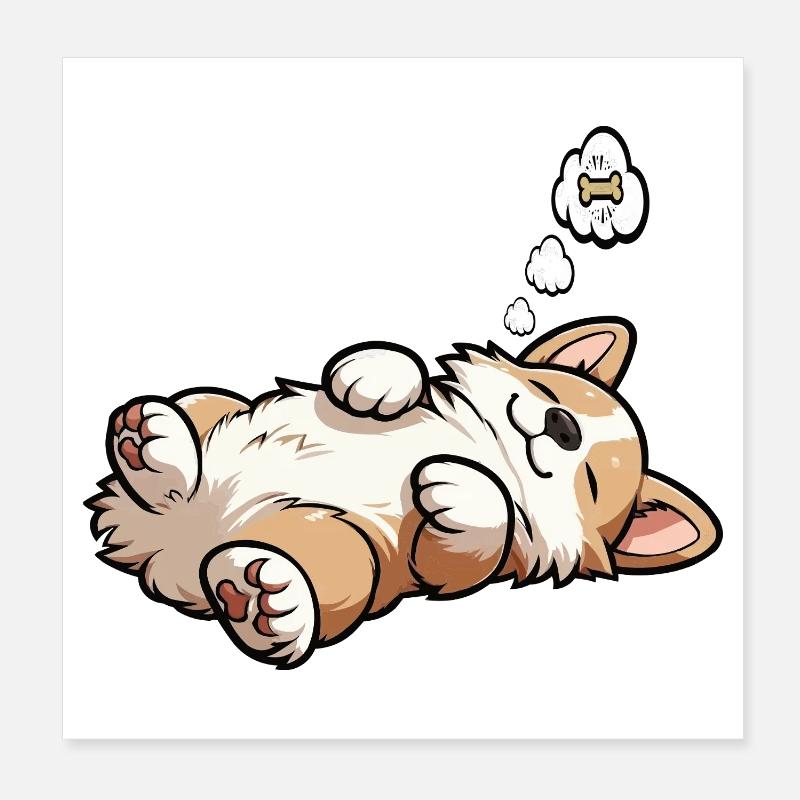 Corgi Corgis Welsh Corgi Corgibesitzer Corgis Poster 20x20 cm