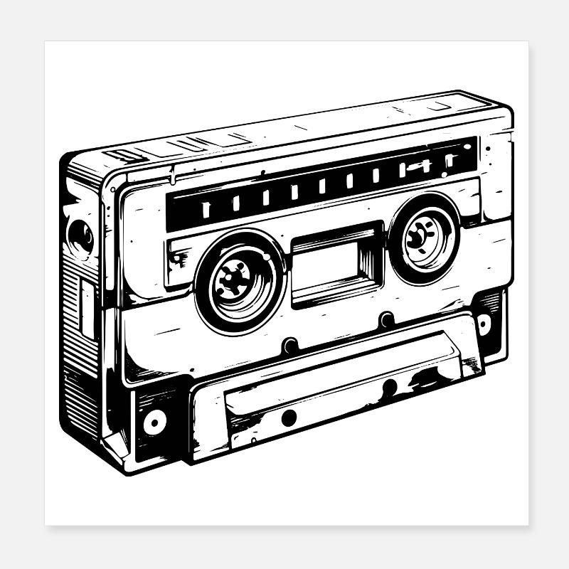 Cassette rétro Poster 20 x 20 cm