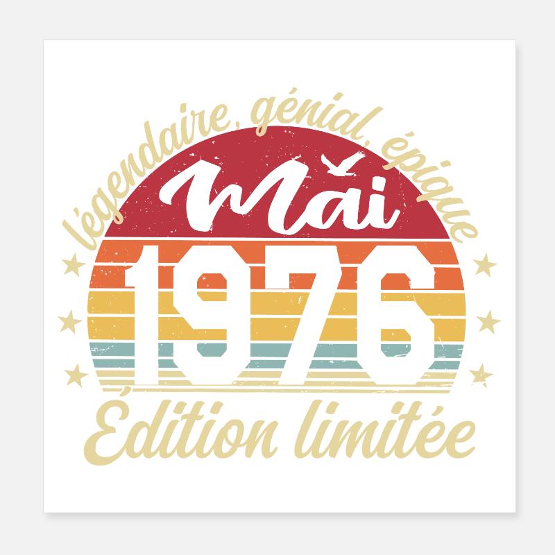 les légendes sont nées mai 1976 Poster 20 x 20 cm