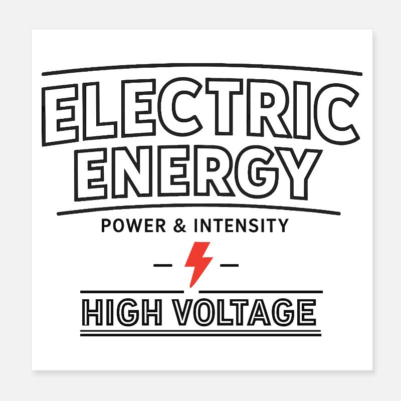 Electric Energy High Voltage Statement Retro Poster 20x20 cm