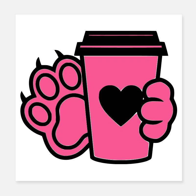 Maman de chien Paw Coffee Cup Poster 20 x 20 cm